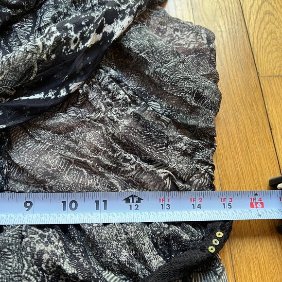 Tracy Reese Size 8 NEW Black & Beige Criss Cross Draped Frock Spliced Lace Dress - Picture 7 of 14